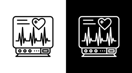 Ecg Monitor With Icon Set Design