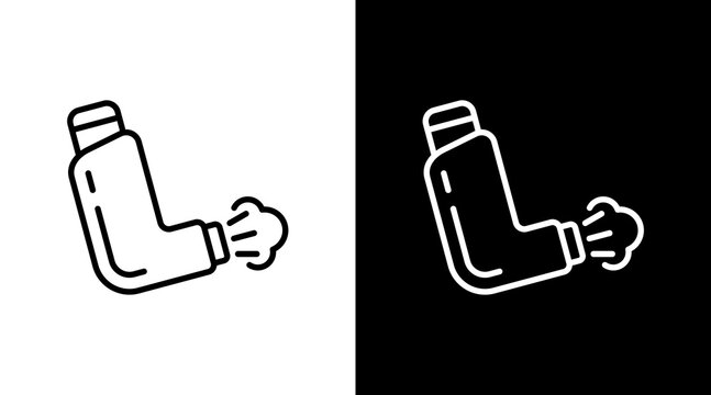 Inhaler With Icon Set Design