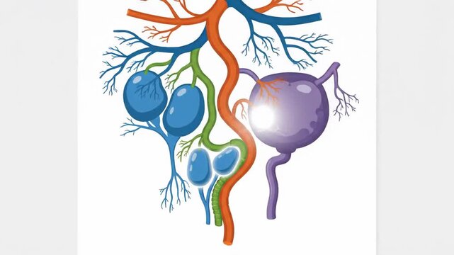 Animated Diagram of the Male Reproductive System with Testes and Epididymis
