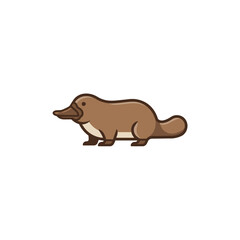 Adorable cartoon platypus on a white background
