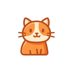Cute orange kitten cartoon illustration