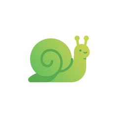 Verdant snail with cheerful expression