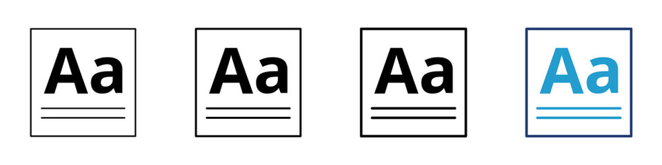 Font size  icon set in line style and blue colour.