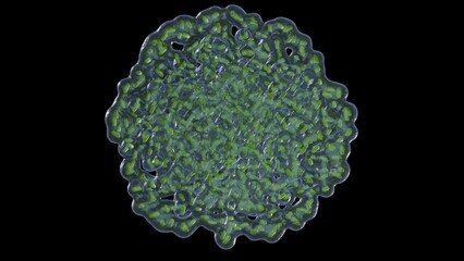 Biofilm formation on flat surface. Buildup of biofilm forming on solid material. 3d render illustration.