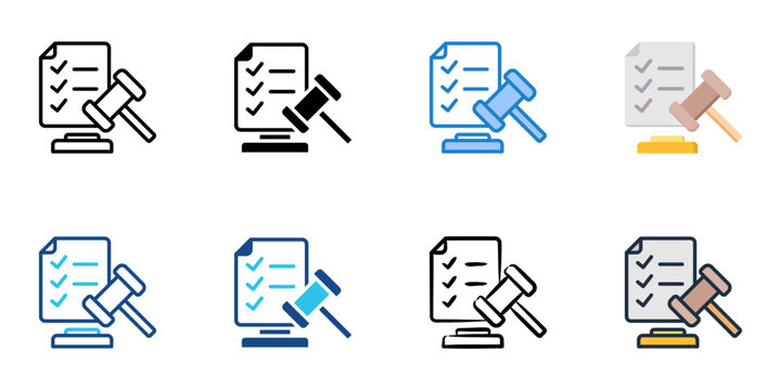 Legal Compliance icon set multiple style vector collection 
