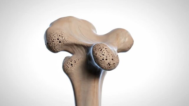 Detailed 3D Animation of Human Ulna Bone, Focusing on the Olecranon Process