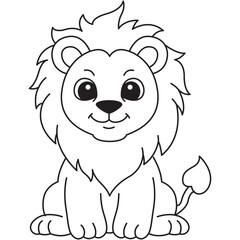 Bold lion silhouette ideal for school projects, flashcards, or safari-themed learning materials with regal charm