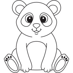 Adorable panda outline designed for coloring pages, classroom crafts, or children’s educational games with soft charm