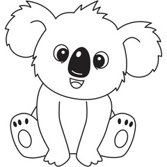 Simple koala silhouette ideal for preschool worksheets, tracing practice, or early learning materials with friendly style
