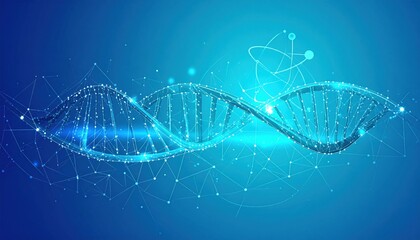 Structure molecule and communication Dna, atom, neurons. Science concept for your design. Connected lines with dots