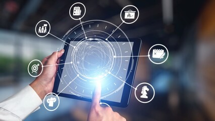 Project planning icons showing business management, teamwork, scheduling, strategic planning, project development, organization, and goal setting with modern workflow and process management. Gist