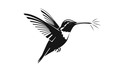 Elegant hummingbird in flight sipping nectar, a modern nature symbol perfect for eco-conscious branding