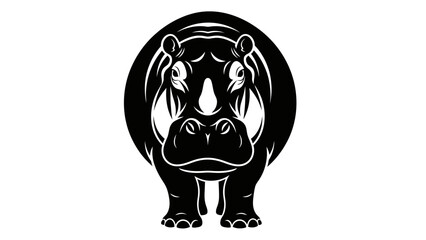 Powerful hippo illustration ready to use for logos and branding with a strong impactful design