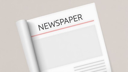 Close up of a newspaper with blank space for copy area