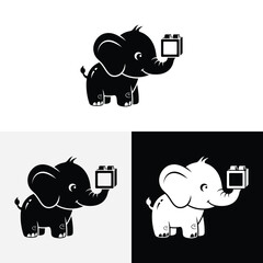 elephant logo vector icon illustration