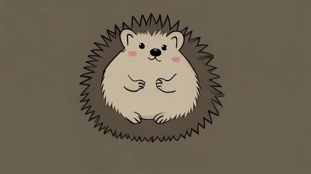 Cartoon hedgehog rolling