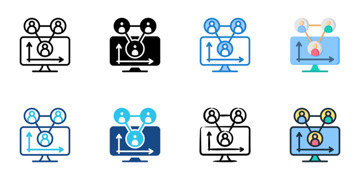 Stakeholder Matrix icon set multiple style vector collection 
