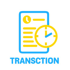 Fototapeta premium Transaction core features icon representing time management and documentation in digital format