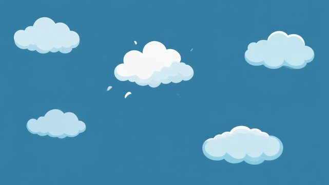 Cartoon vector clouds bouncin