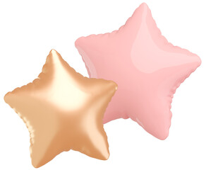 3D画像_星型の風船_ピンク