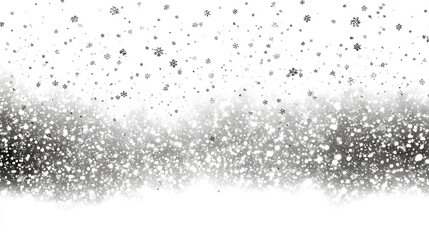 Fototapeta premium Snow snowfall snowflakes winter overlay falling background on white background Stock Illustration 