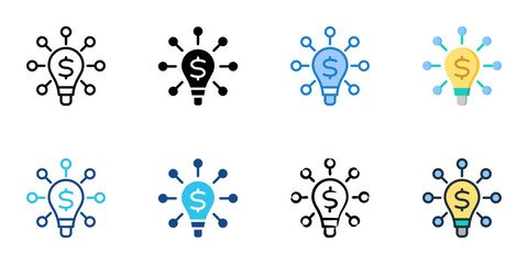 Value Creation icon set multiple style vector collection 
