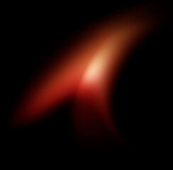 Soft orange light blur sharp arrow on black background