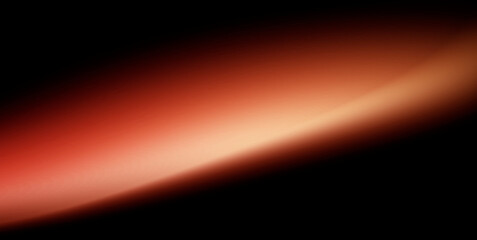 Soft orange light blur rising swoosh on black background