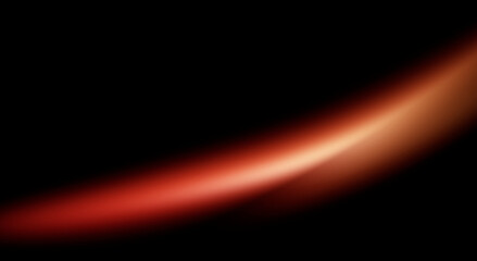 Soft orange light blur thin curve on black background