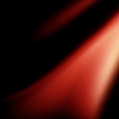 Soft orange light blur diagonal leak on black background