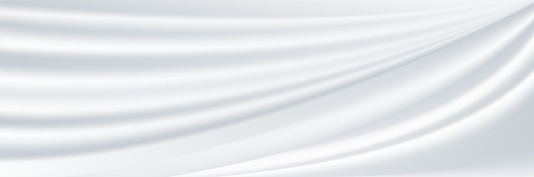 Closeup of white satin fabric as background