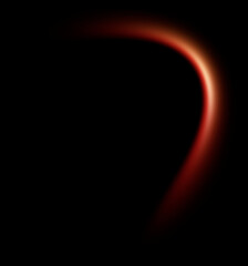 Soft orange light blur thin line on black background