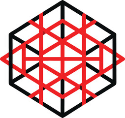 Abstract geometric grid pattern icon with colorful squares