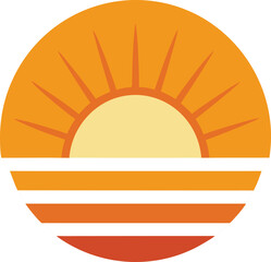 Abstract sunrise over the horizon with vibrant colors