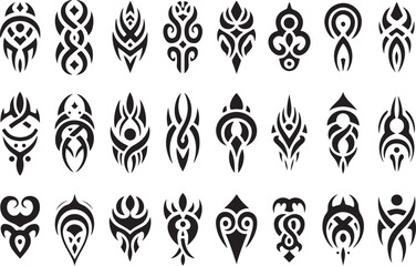 Fototapeta premium Tribal tattoo designs set for modern art projects