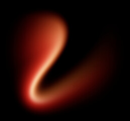 Soft orange light blur swirl hook on black background