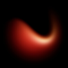 Soft orange light blur scoop curve on black background