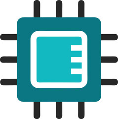 Modern processor chip grid icon on a clean white background