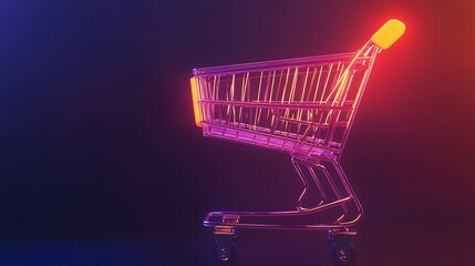 Neon Shopping Cart: A Vibrant Symbol of Consumerism