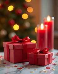 Festive  Christmas  Gift Boxes with Christmas Tree