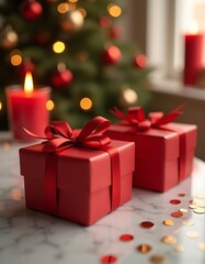 Festive  Christmas  Gift Boxes with Christmas Tree
