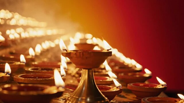 Karthigai Deepam video, thousands of deepam lamps glowing softly