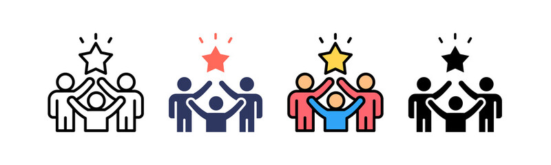 Teamwork multiple icon