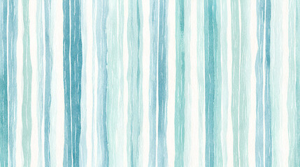 Watercolor seamless pattern with delicate vertical stripes turquoise and ivory pastel colors, isolated illustration for textile, wallpapers or abstract texture. Design pattern of hand-drawn lines