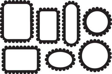 Elegant scalloped frames create stylish designs