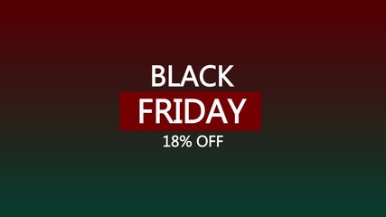 Black Friday 18 percent off sale. Mega sale banner for modern holiday discount promotion for online and retail shopping.