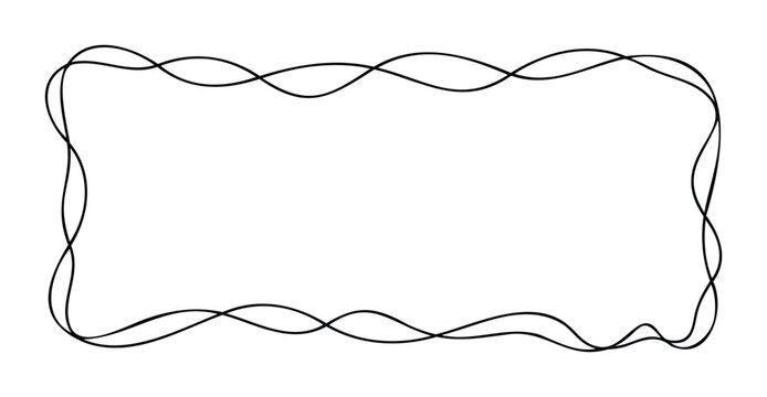 Wavy flowing border frame with overlapping lines for text or message placement, perfect for invitations and graphic layout needs