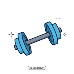 Cartoon dumbbell illustration for fitness and strength training.