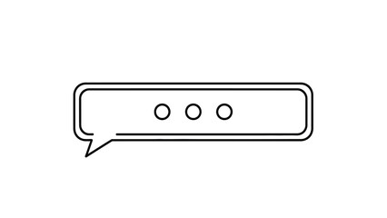 Minimalist message bubble outline with ellipsis for digital communication platforms
