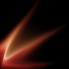 Grainy orange light blur v-shape angle on black background